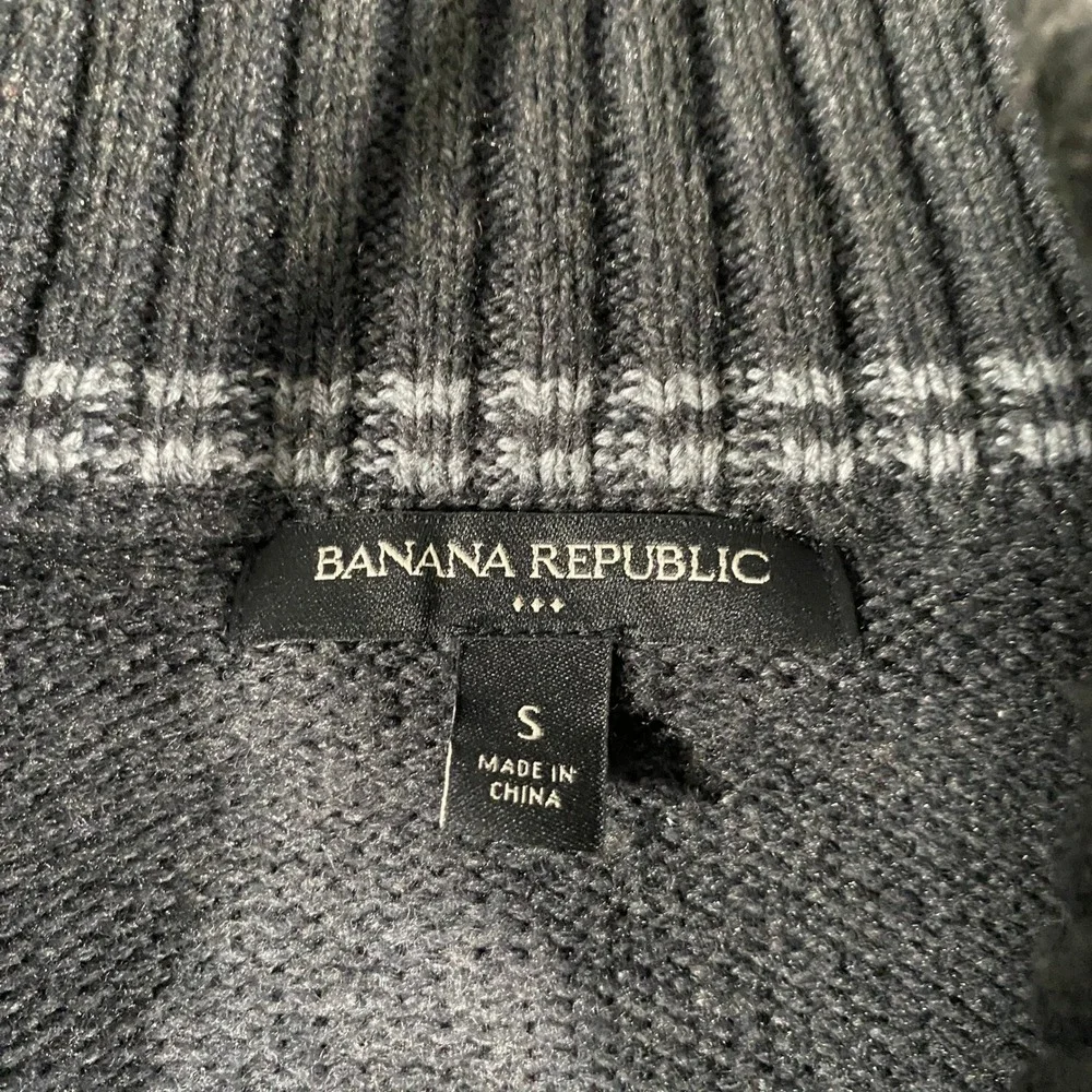 Banana Republic Full Zip Cardigan Mens Small Gray‎ Diamond Cable Knit Luxury